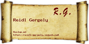 Reidl Gergely névjegykártya